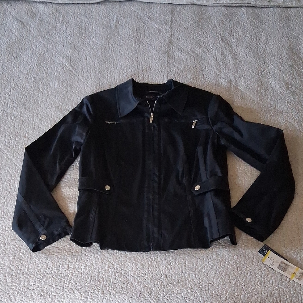 Jones New York Navy Blazer with Silver Details New